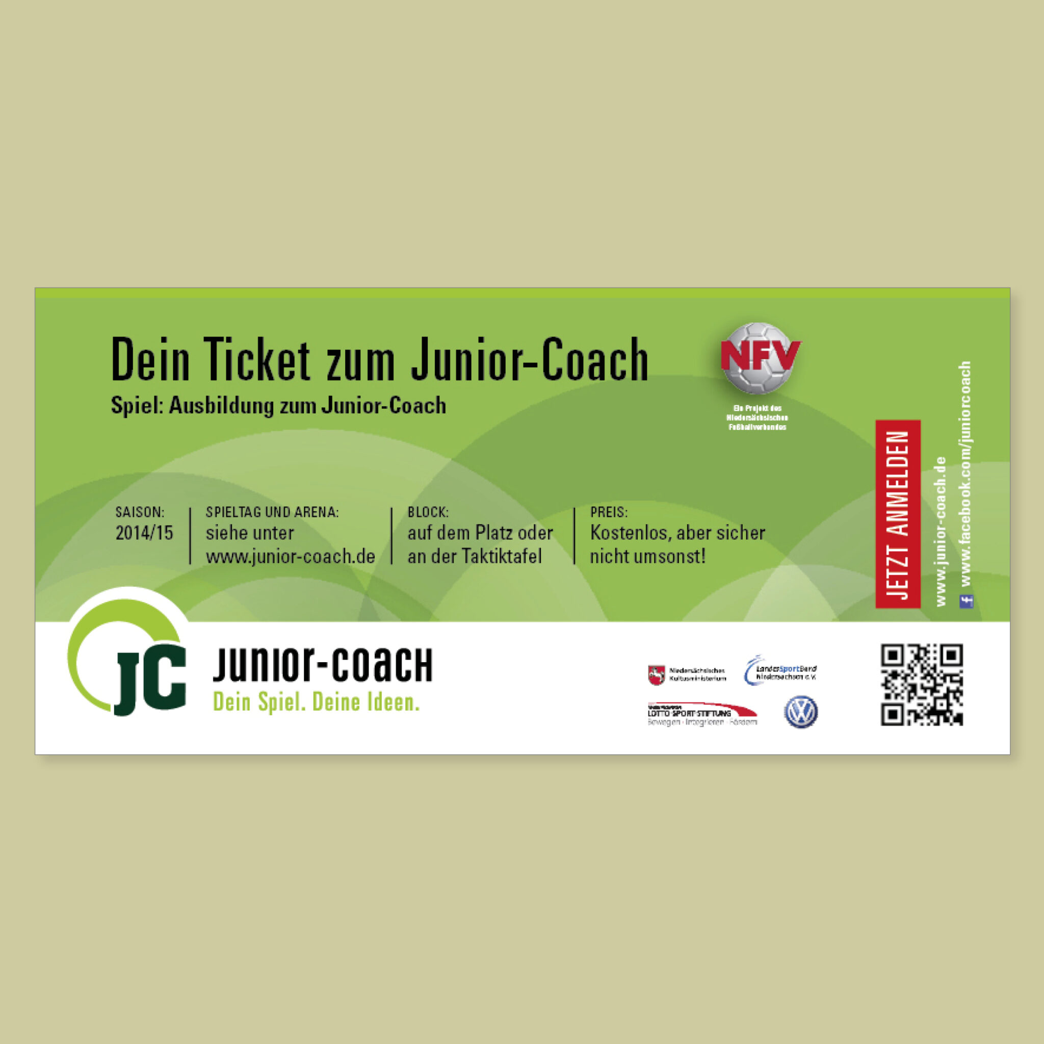 Info-Flyer als Fußballticket