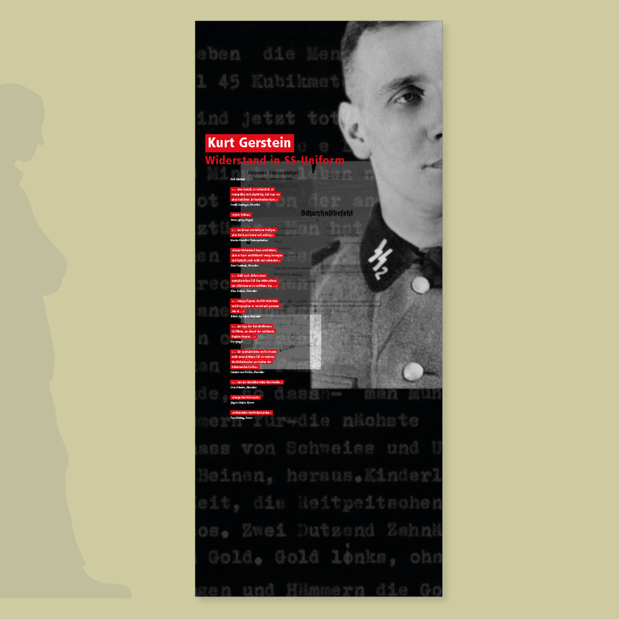 Ausstellung „Kurt Gerstein – Widerstand in SS-Uniform“: Titelwand