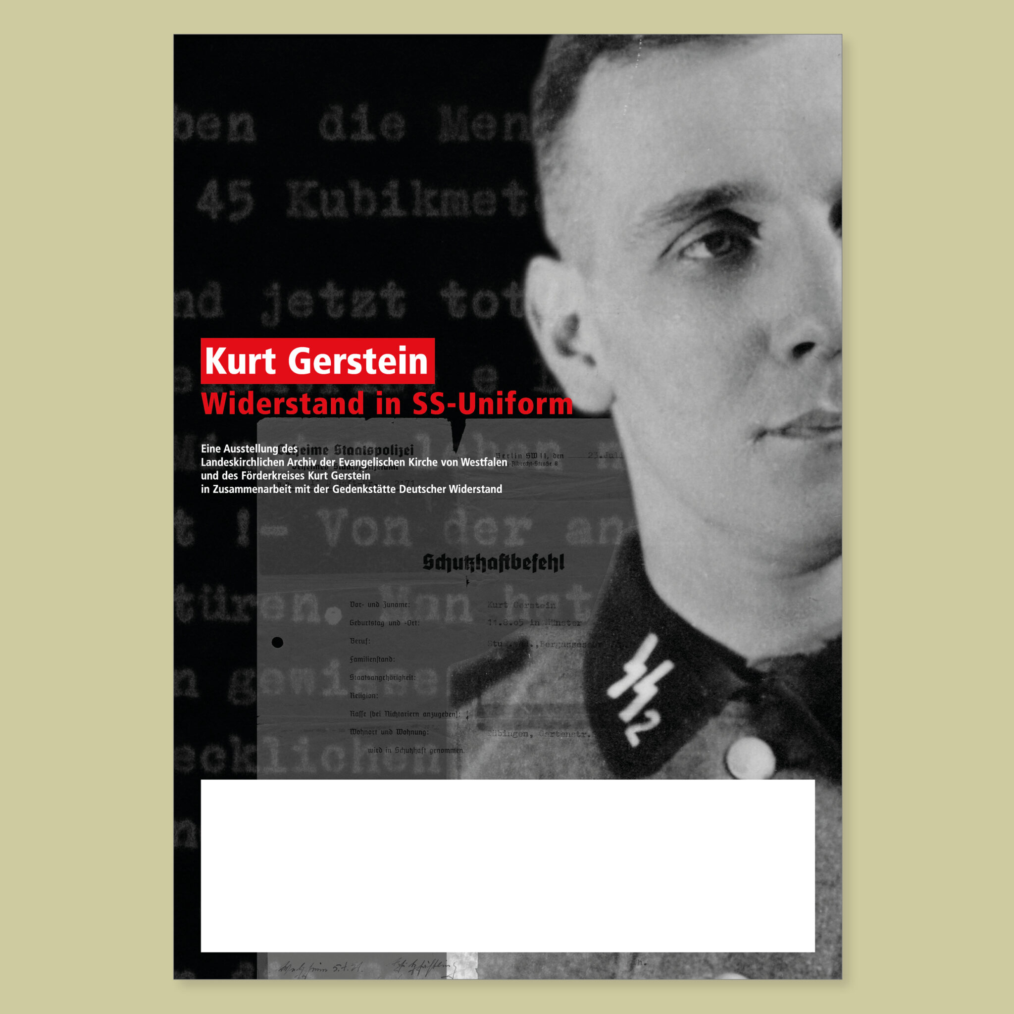 Ausstellung „Kurt Gerstein – Widerstand in SS-Uniform“: Plakat